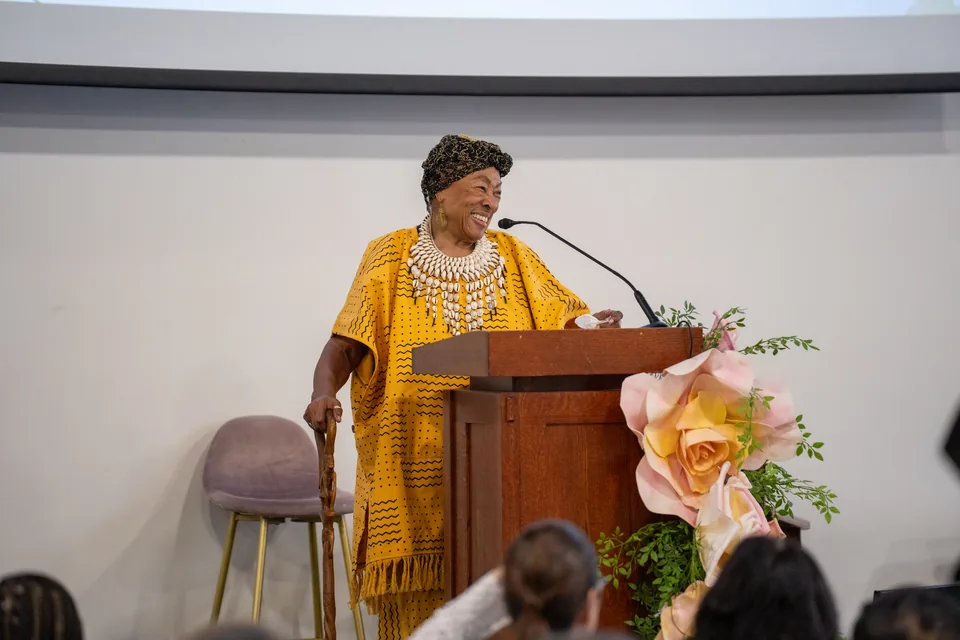 Alyce Smith Cooper speaking at Tony Hicks’ Celebration of Life.